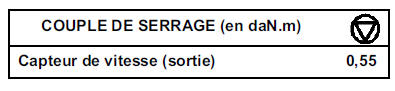 Capteur de vitesses (sortie) 