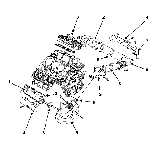 Collecteurs et tubes intermédiaires d'échappement Moteur P9X