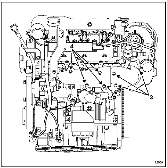 Collecteur d'échappement banc avant Moteur P9X