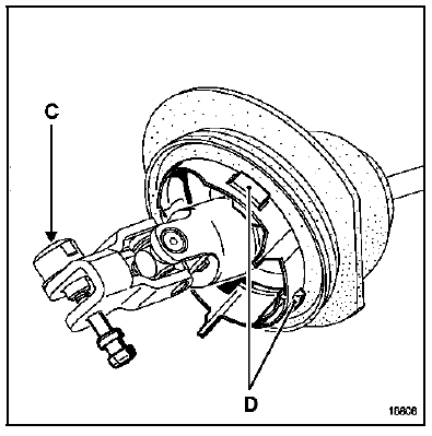 Dans l'habitacle, laisser pendre le soufflet de colonne