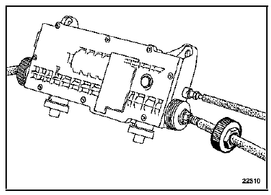 Mettre l'arbre de l'unité de commande en butée à