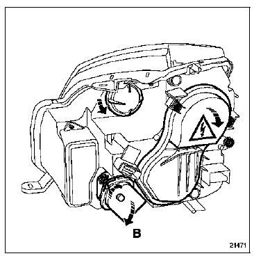 Tourner l'actionneur d'un huitième de tour vers
