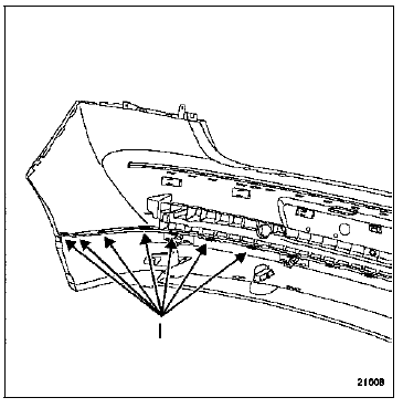 Dégager les fixations (I) puis déposer l'enjoliveur