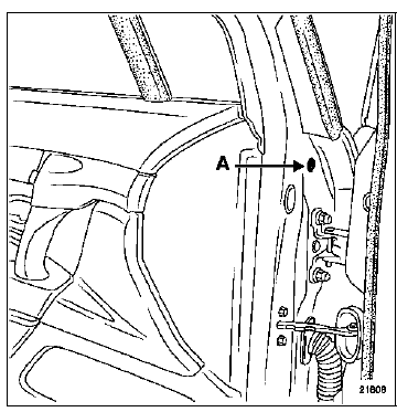 Déposer l'obturateur et la vis d'inviolabilité (A).