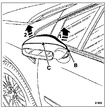 Positionner le rétroviseur en avant.