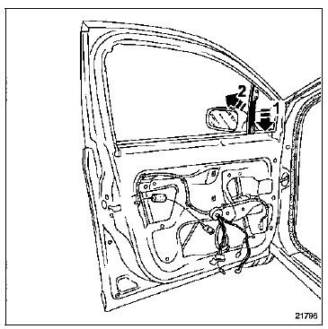 Dégager la coulisse de montant fixe en (1) puis (2).