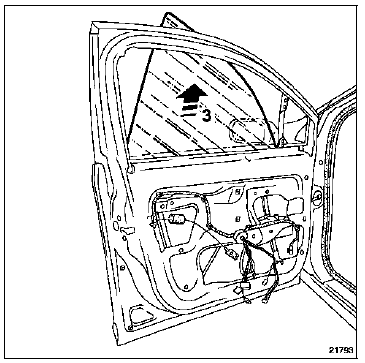 Déposer la vitre (3).