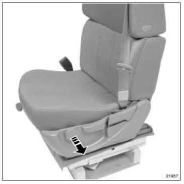 Déclipper la molette du réglage d'assise.