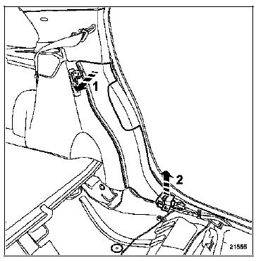 Déclipper la garniture sur toute sa longueur (1).