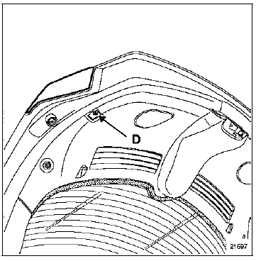 Déposer l'obturateur et la vis de fixation (D).