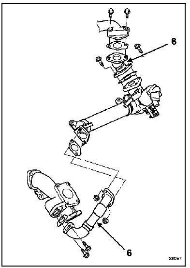 Débrancher la durit de refroidissement (7) sur la vanne