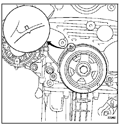 Tourner légèrement le vilebrequin dans le sens antihoraire